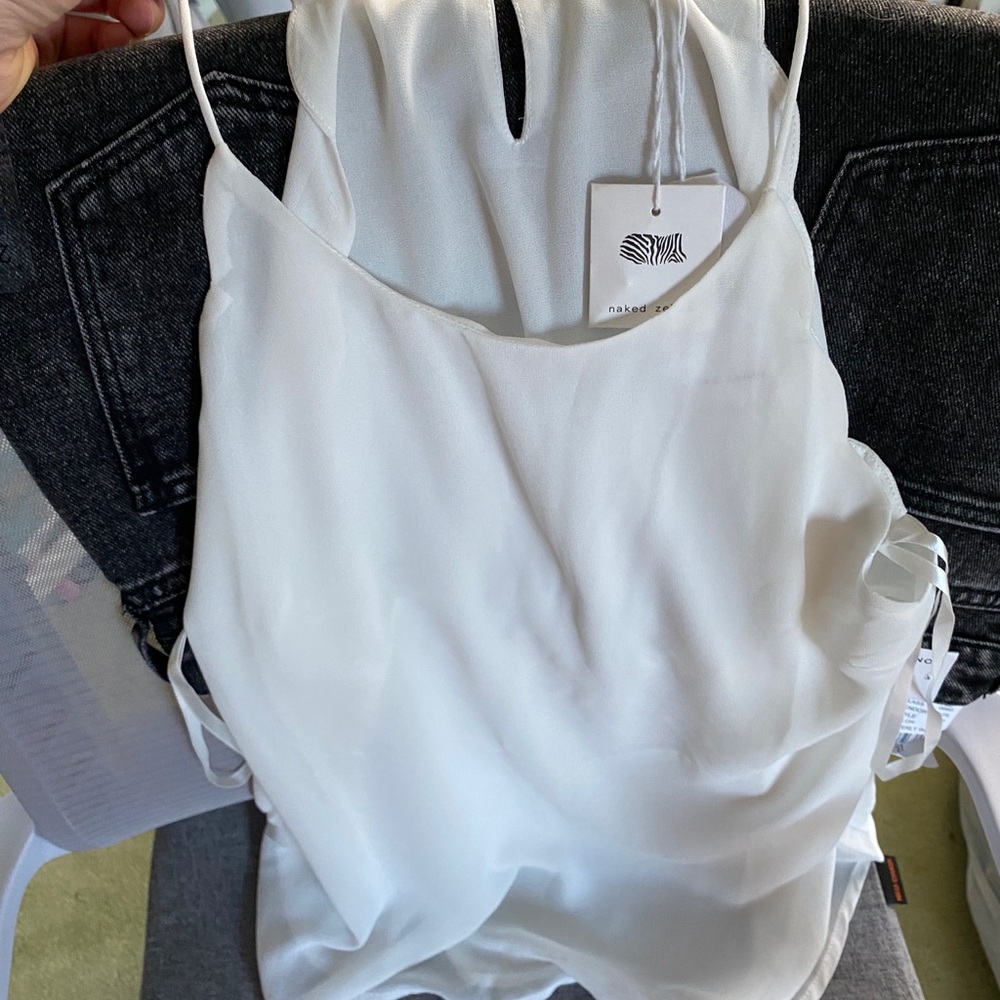 Naked Zebra White Tank Top